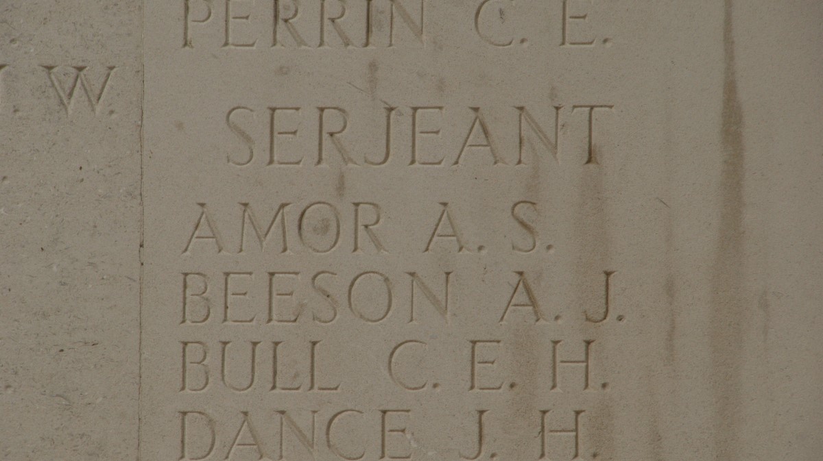 Albert Amor on Thiepval Memorial