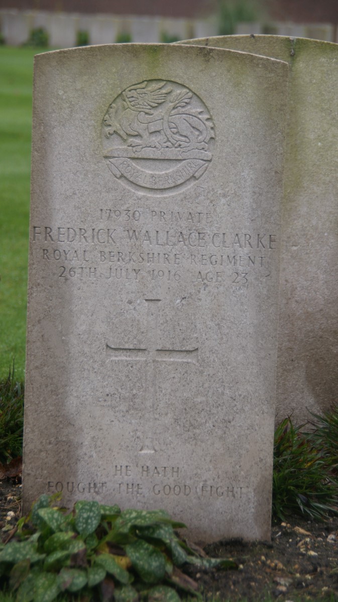 Frederick Clarke's grave in Rouen